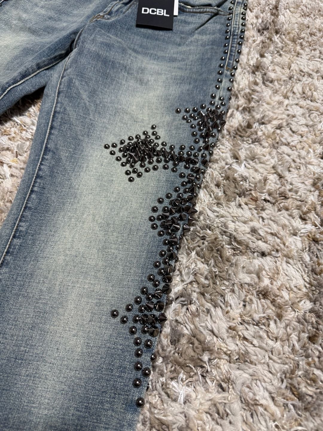 DCBL Men’s Studded Spike Embellished Jeans Size 32 Indigo NWT 3