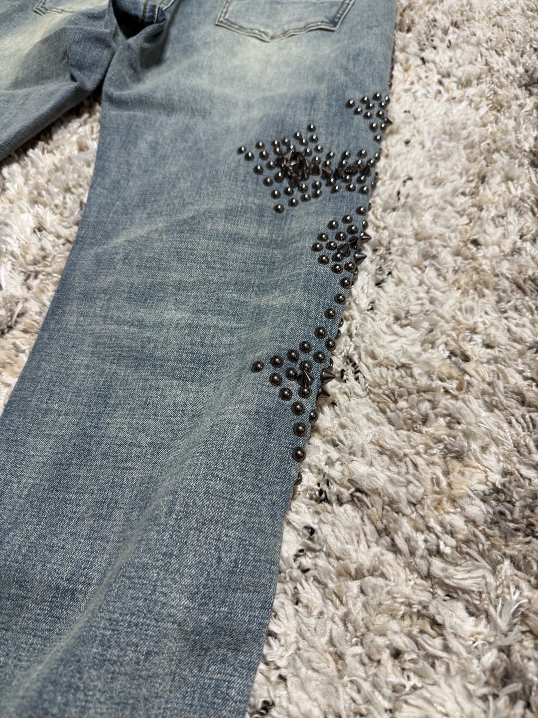 DCBL Men’s Studded Spike Embellished Jeans Size 32 Indigo NWT 7