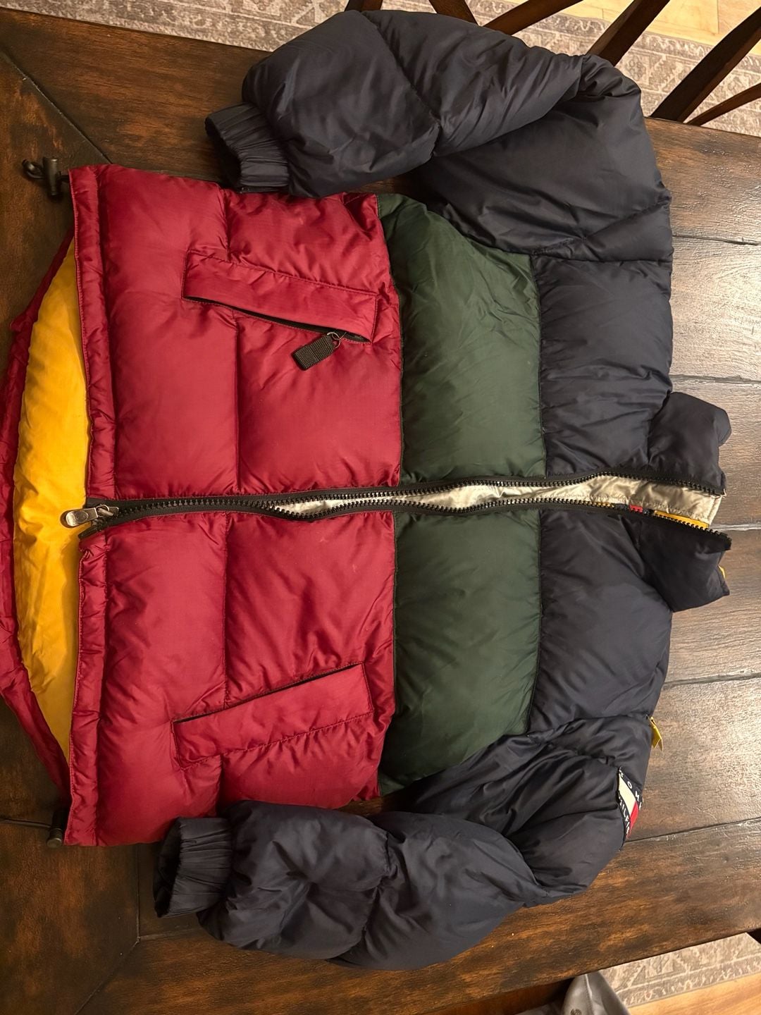 Tommy Hilfiger Colorblock Down Puffer Jacket Red Green Blue Yellow 2