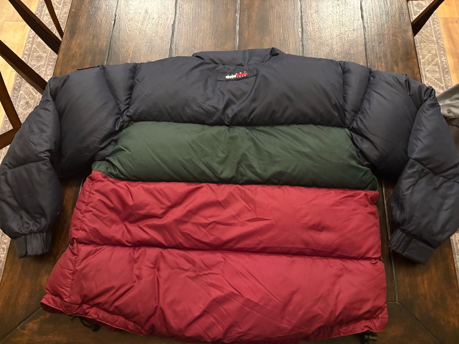 Tommy Hilfiger Colorblock Down Puffer Jacket Red Green Blue Yellow 3