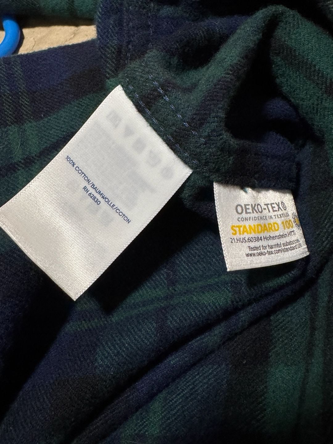 Lands’ End Men’s Small Green Navy Plaid Flannel Shirt Traditional Fit 6