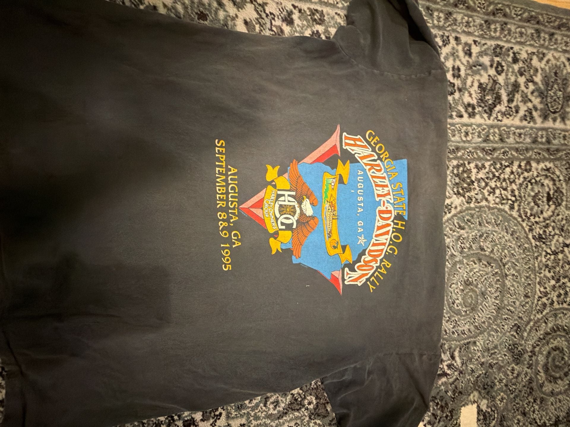 Vintage 1995 Harley Davidson Georgia State H.O.G. Rally Augusta GA T-Shirt 4