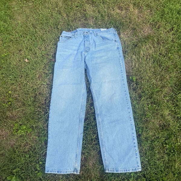 Wrangler Men's Light Wash Straight Leg Denim Jeans Size 34x30