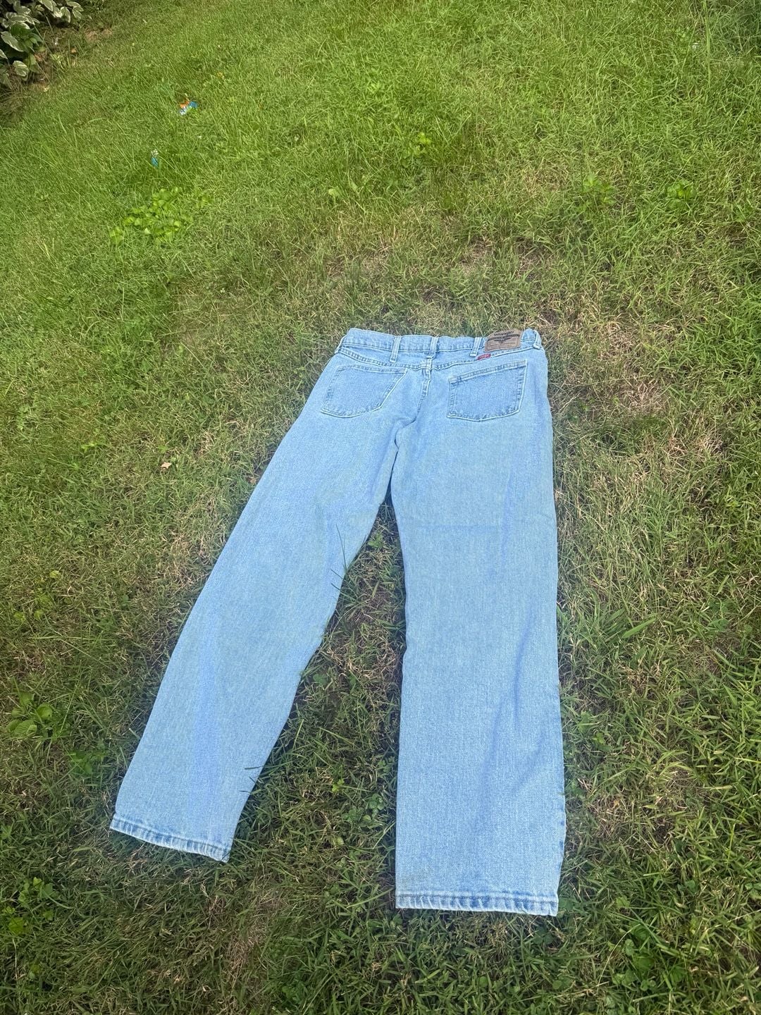 Wrangler Men's Light Wash Straight Leg Denim Jeans Size 34x30 7