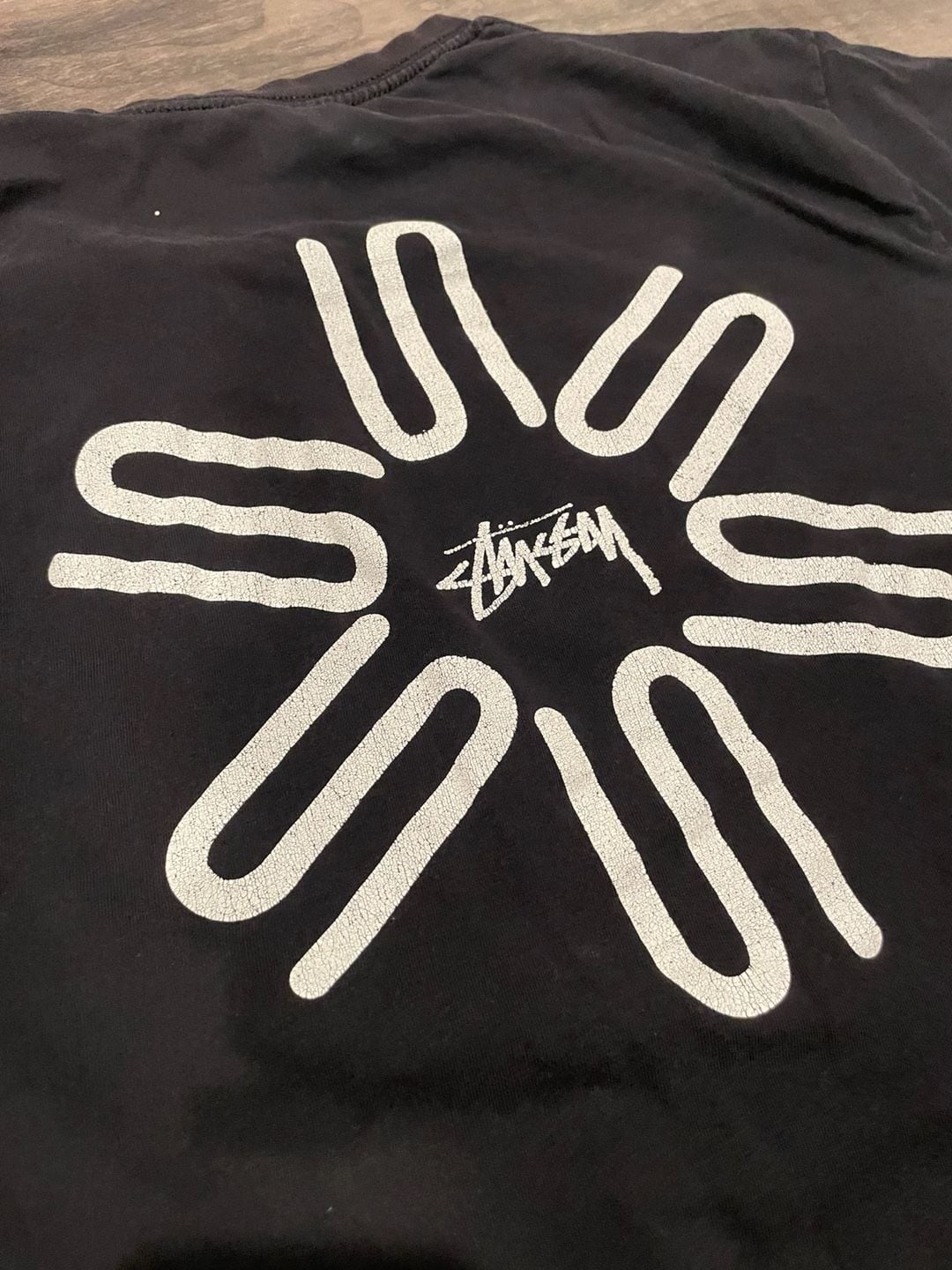 Stussy Black Short Sleeve Graphic Print T-Shirt Medium 7