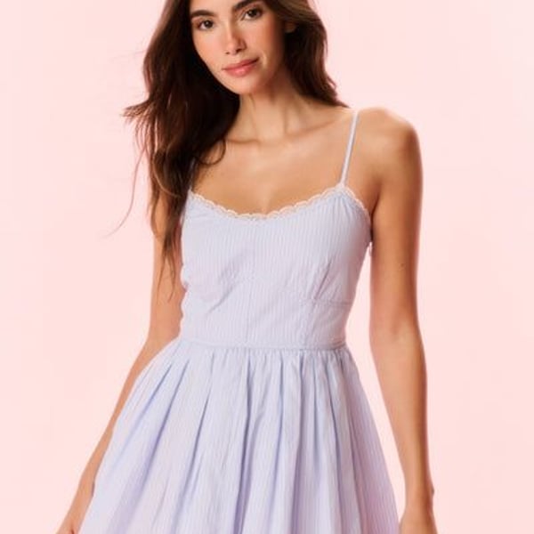 Harrisine Cotton Pinstripe Mini Dress