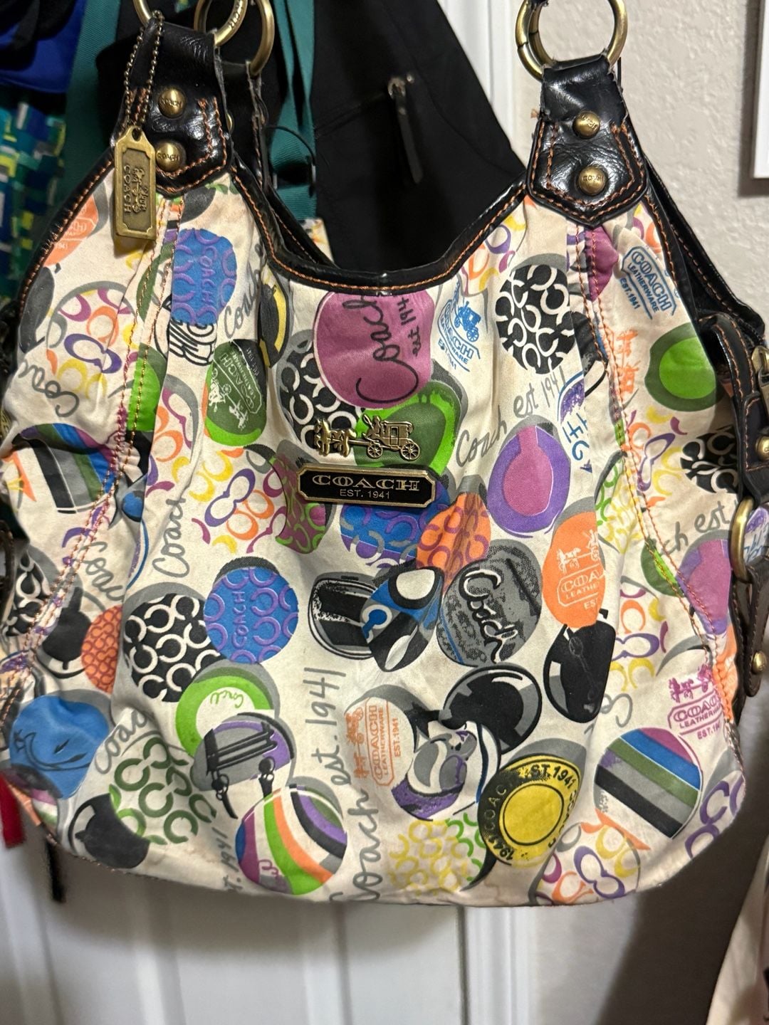 Coach Multicolor Logo Print Hobo Bag 2