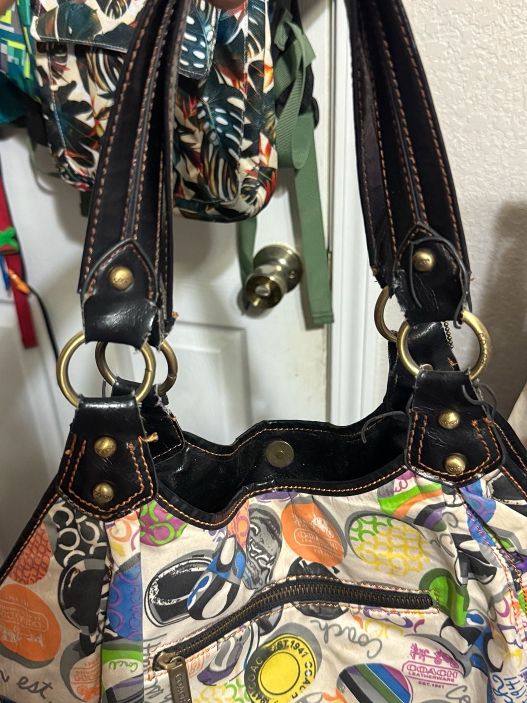 Coach Multicolor Logo Print Hobo Bag 7