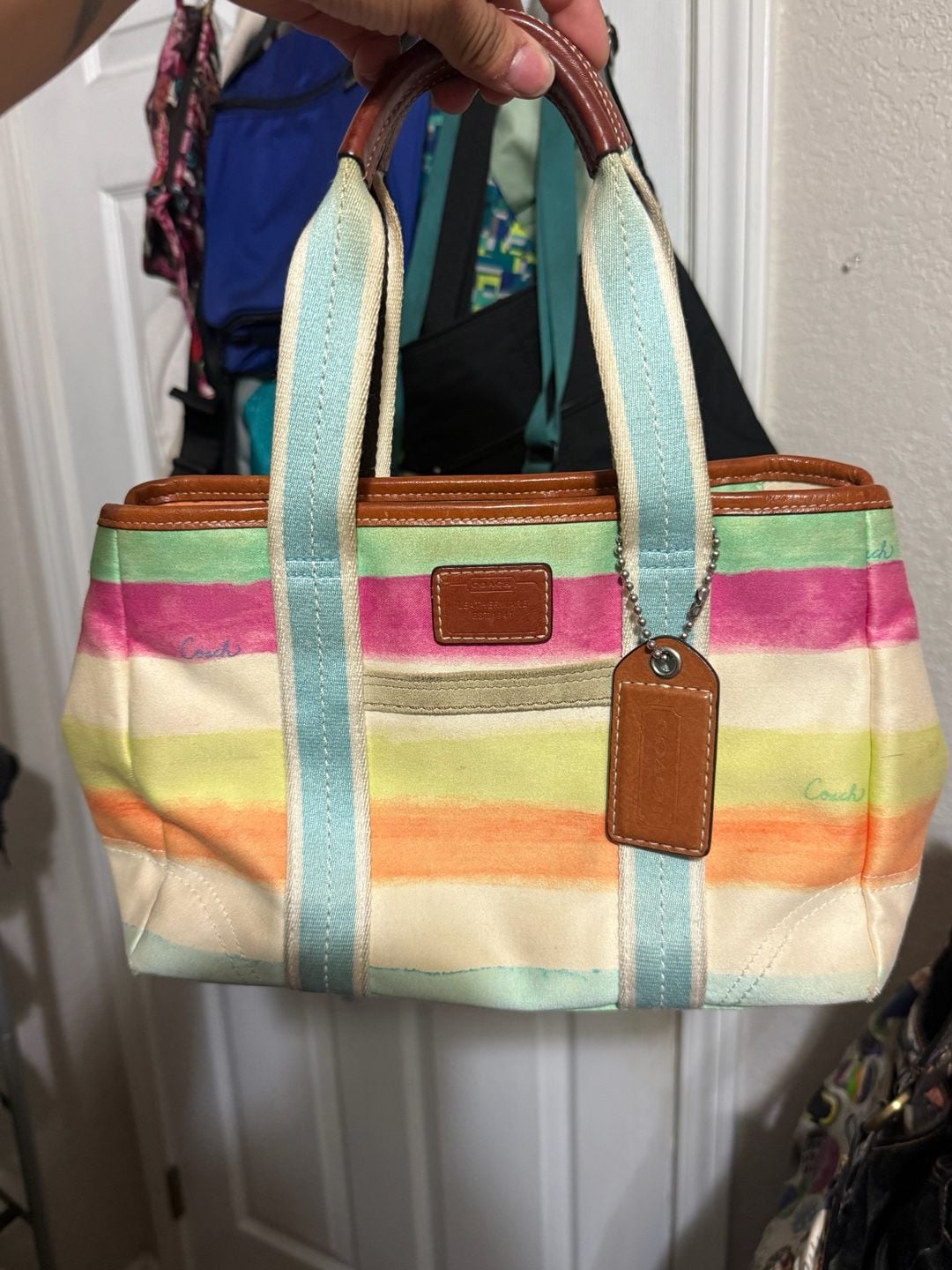 Coach Y2K Water Color Hampton 10067 tote canvas hand/shoulder bag 2