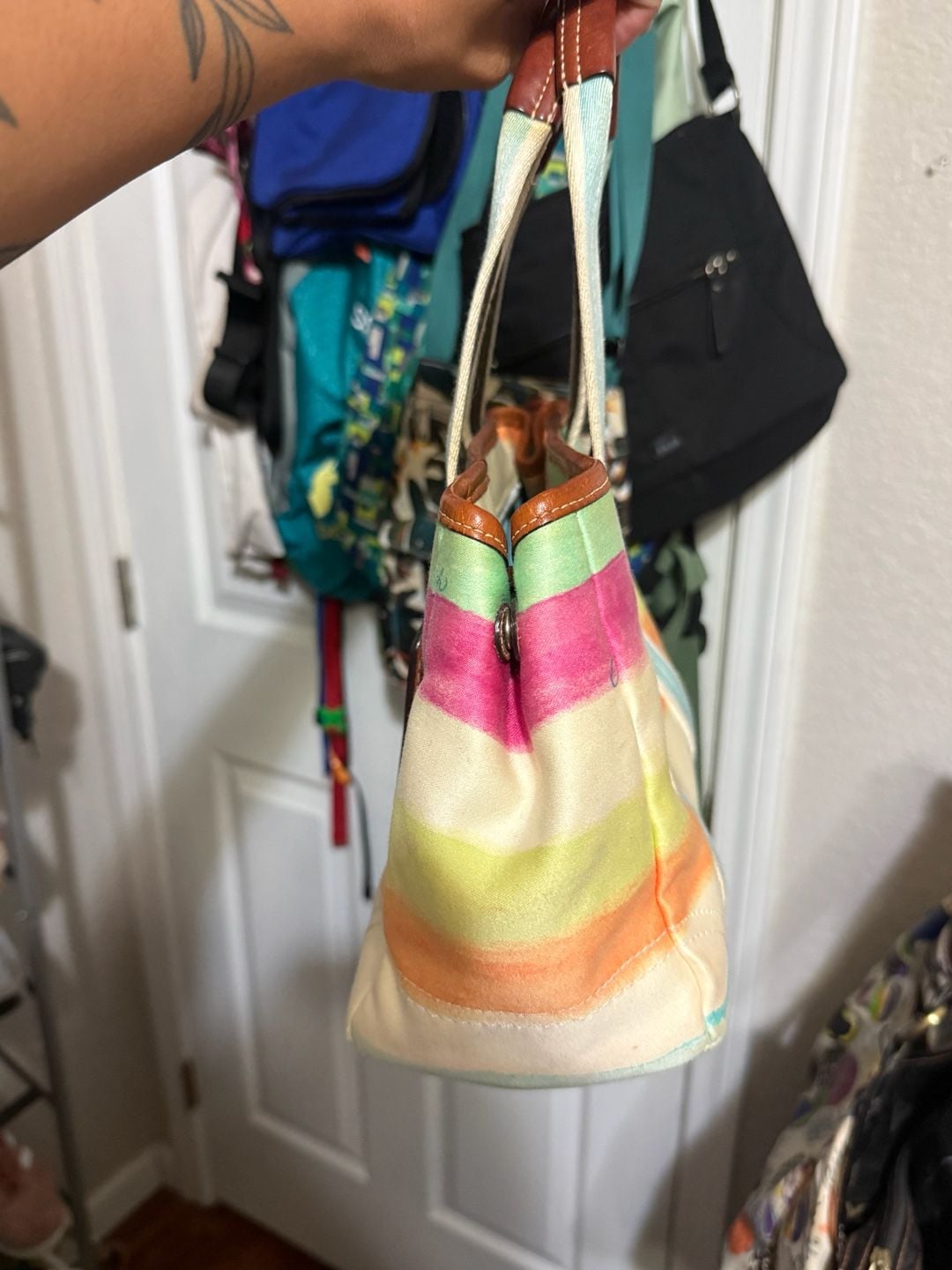 Coach Y2K Water Color Hampton 10067 tote canvas hand/shoulder bag 3