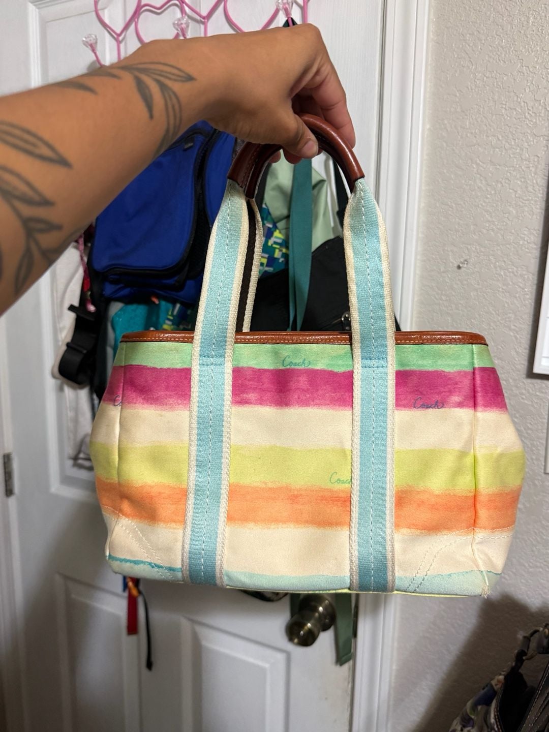 Coach Y2K Water Color Hampton 10067 tote canvas hand/shoulder bag 4