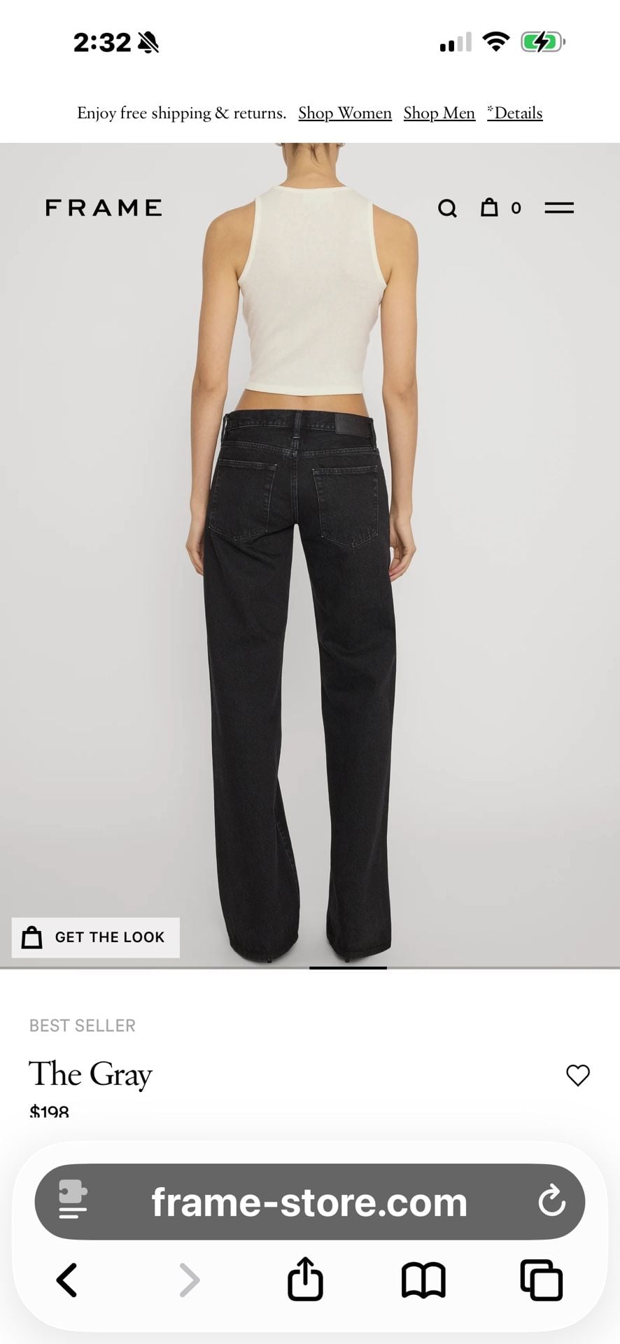 FRAME The Gray Low Rise Wide-Leg Denim Jeans in Astral 7