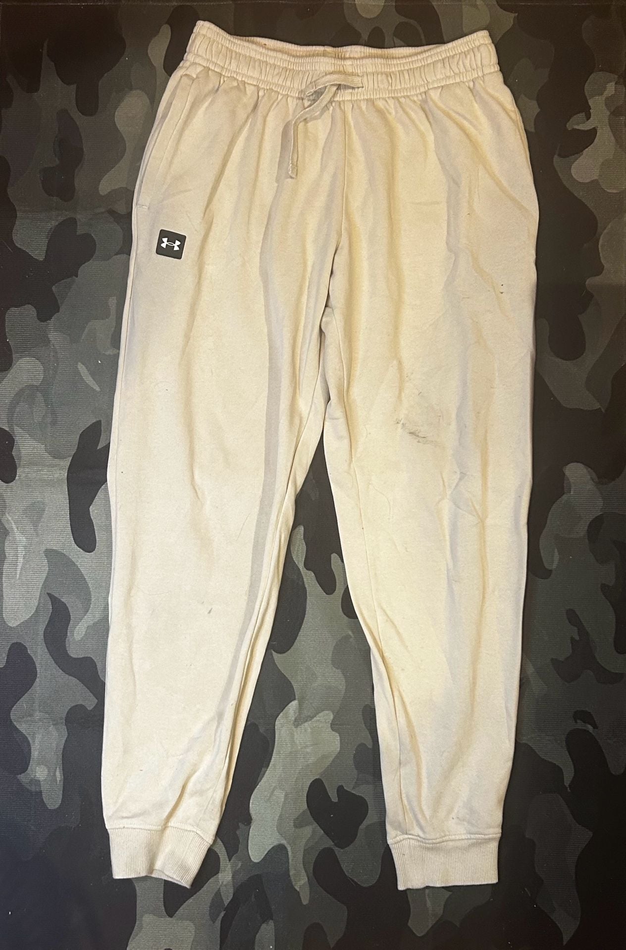 Under Armour Men's Rival Fleece Jogger Pants Khaki Large 2