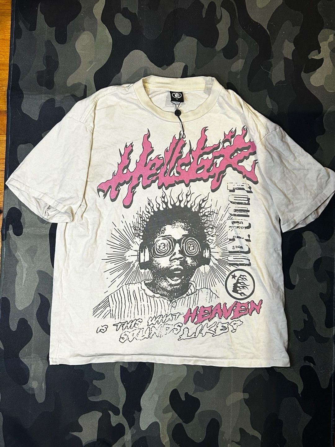 Hellstar Sounds Like Heaven Tee Cream Size L 2