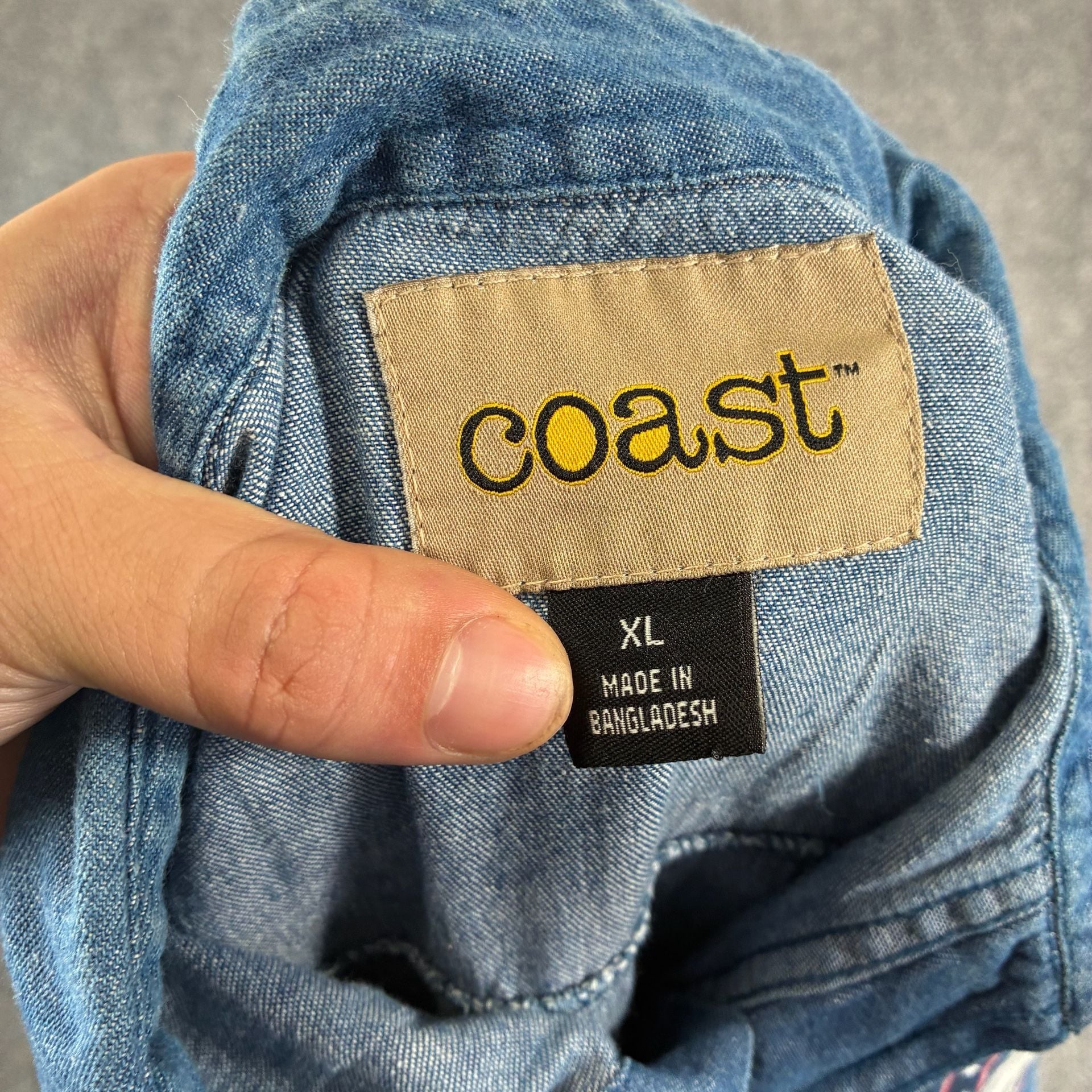 Coast Freedom Trucker Eagle Denim Vest Sleeveless Shirt XL 5