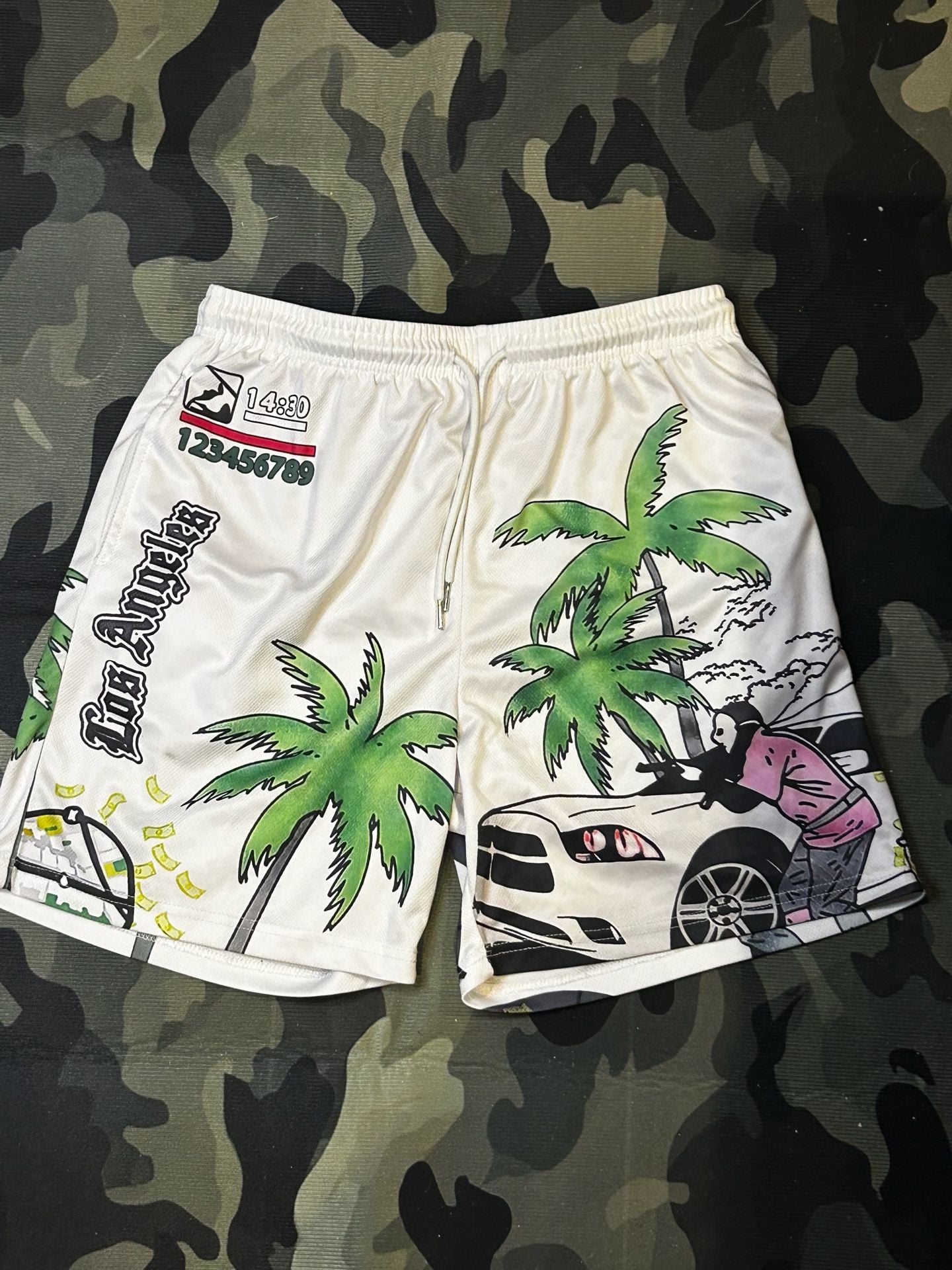 Lost Angeles Paradise Mesh Shorts White Size M 2