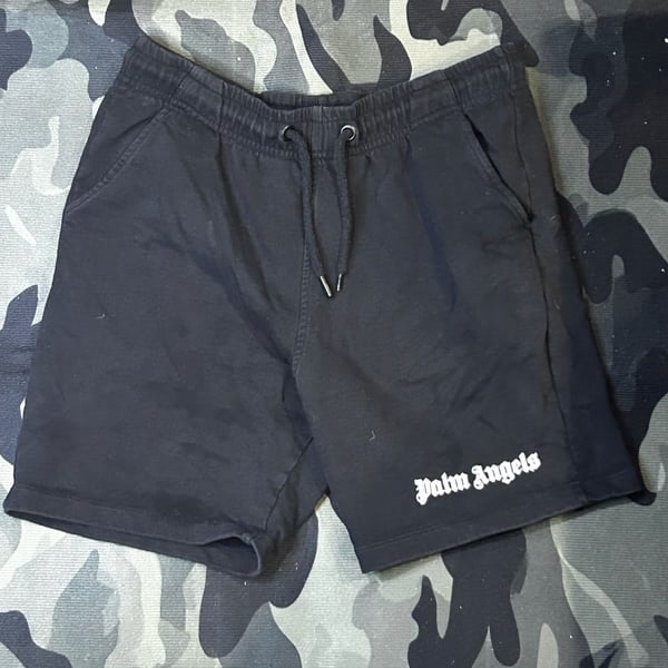 Palm Angels Black Logo Sweat Shorts