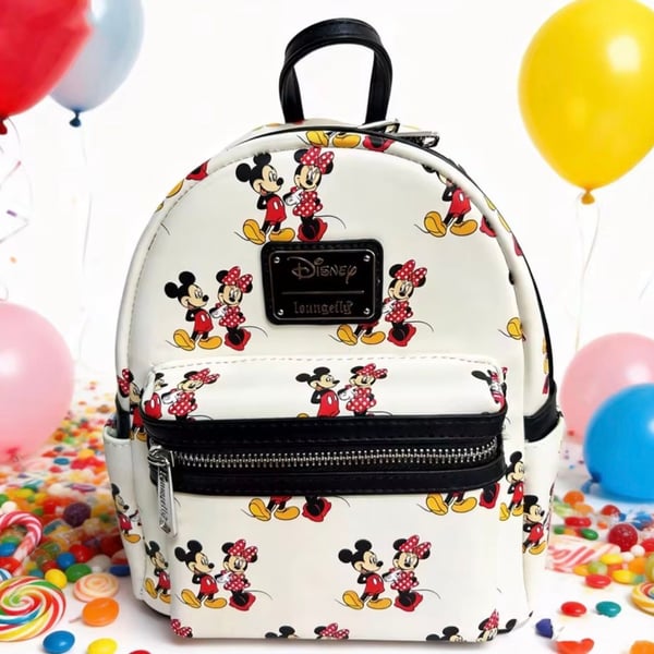 Loungefly Disney Mickey and Minnie Mouse AOP Mini Backpack