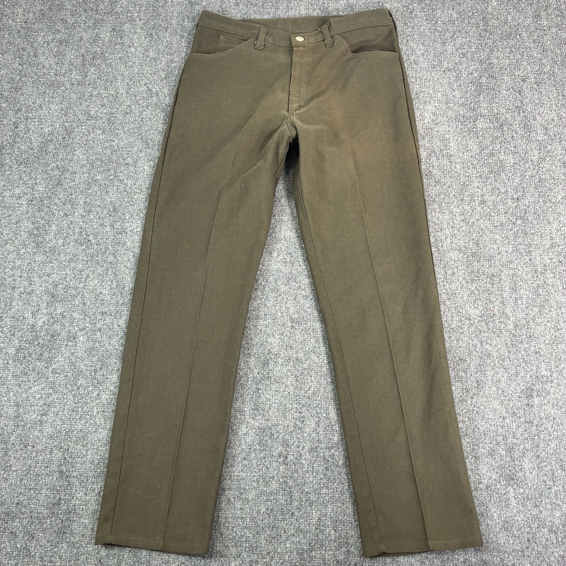 Vintage Maverick Canvas Work Pants Olive Green Size 34 2