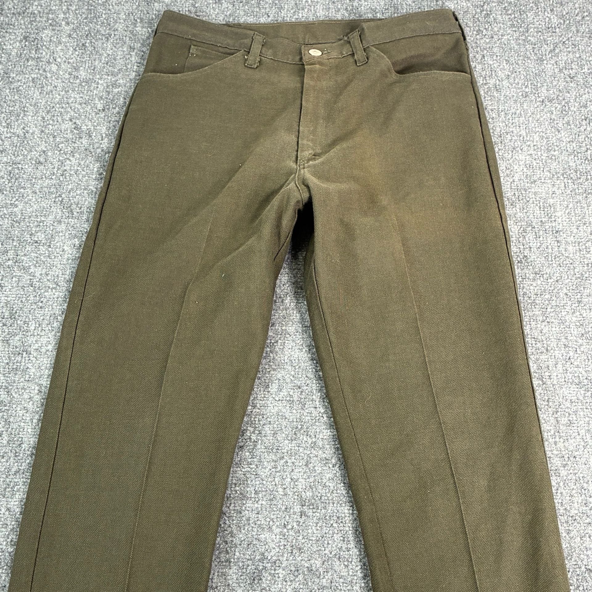 Vintage Maverick Canvas Work Pants Olive Green Size 34 3