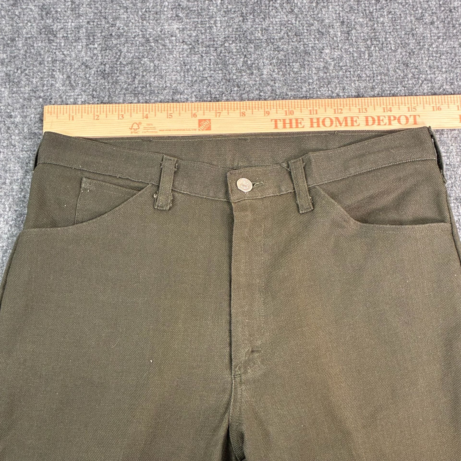Vintage Maverick Canvas Work Pants Olive Green Size 34 8
