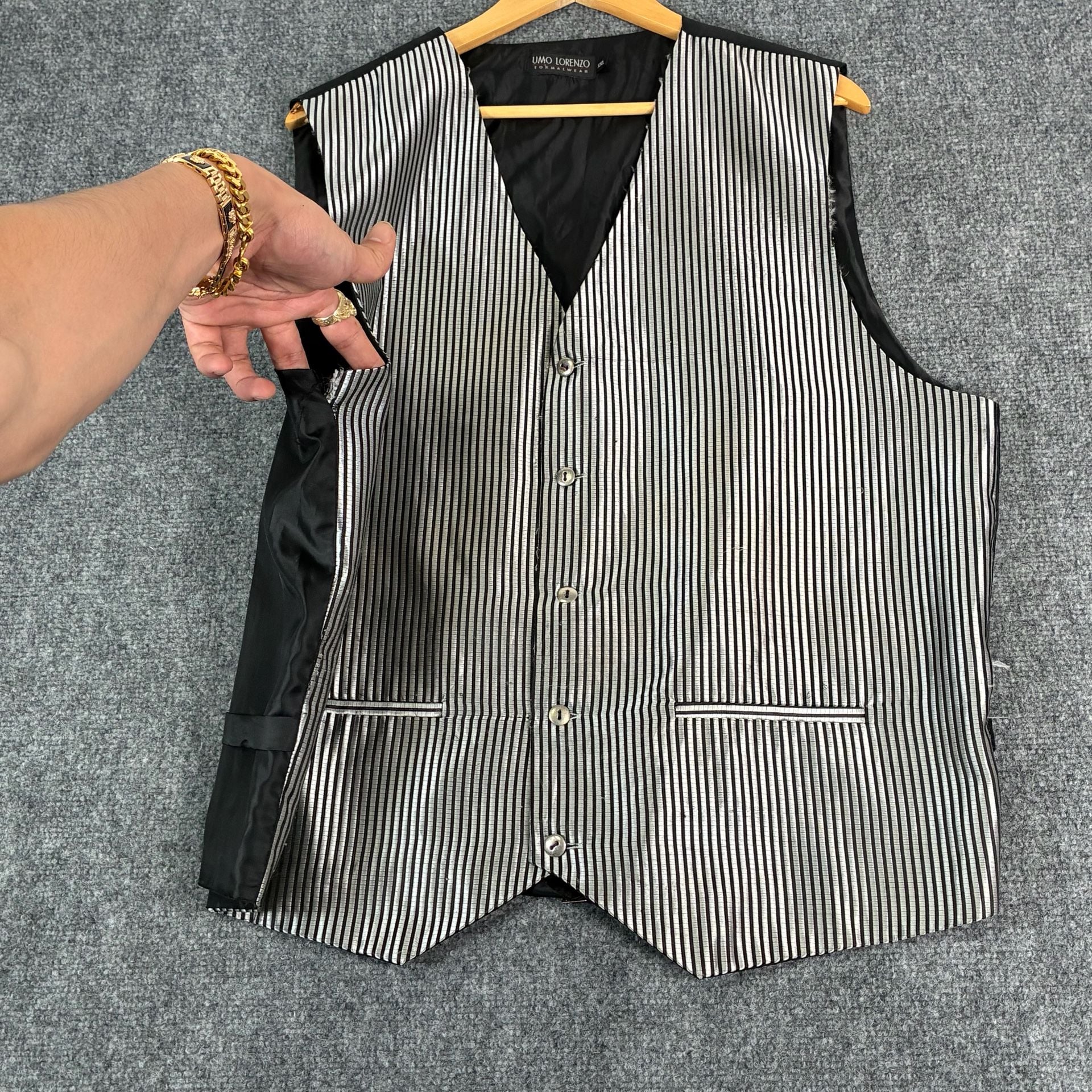 Umo Lorenzo Formalwear Striped Vest XXL 6