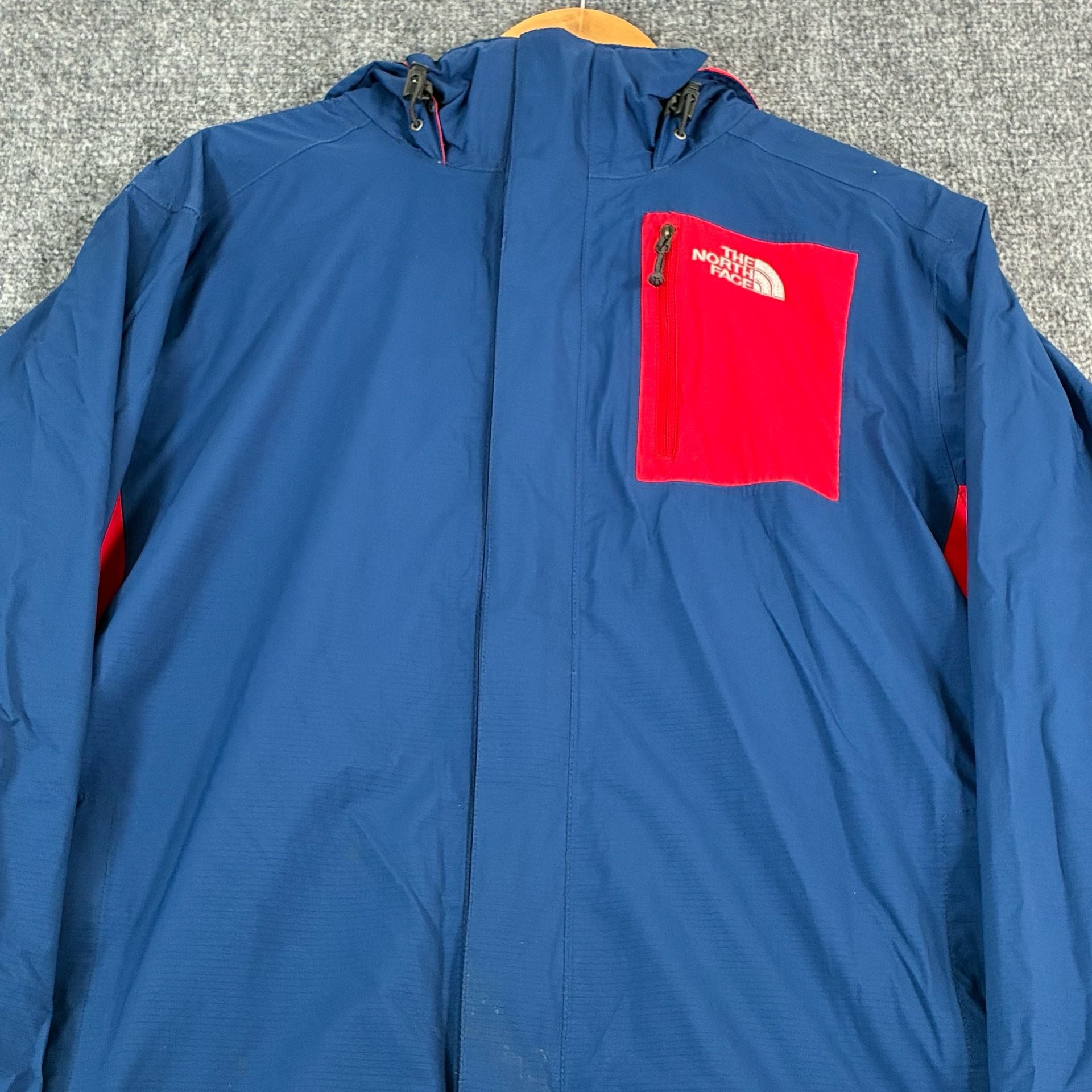 The North Face HyVent Blue and Red Hooded Jacket 3