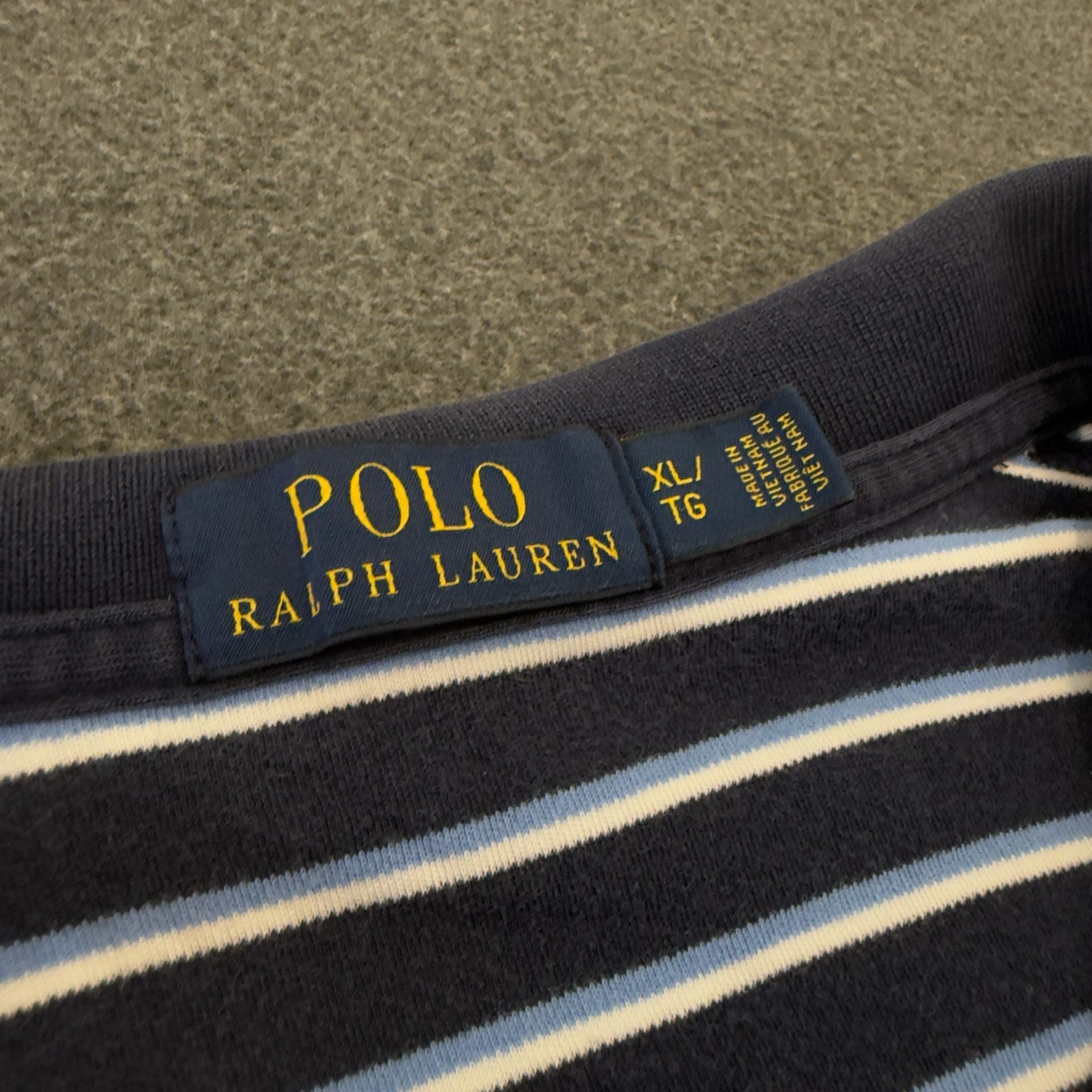 Modern Polo Ralph Lauren Men's Blue/white Striped Short Sleeve Pol 5