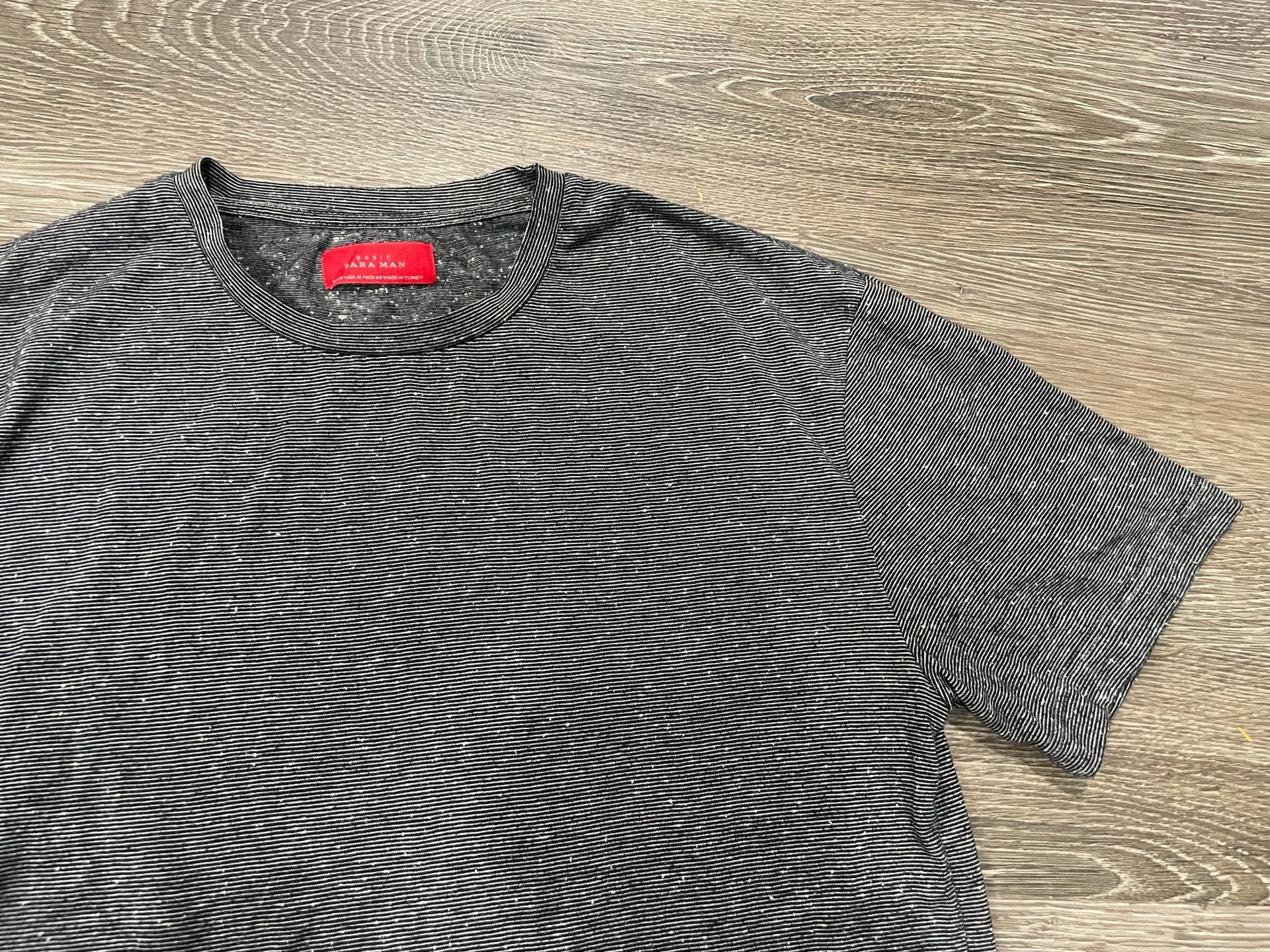 Zara Man Basic Striped Cotton-Blend T-Shirt 3