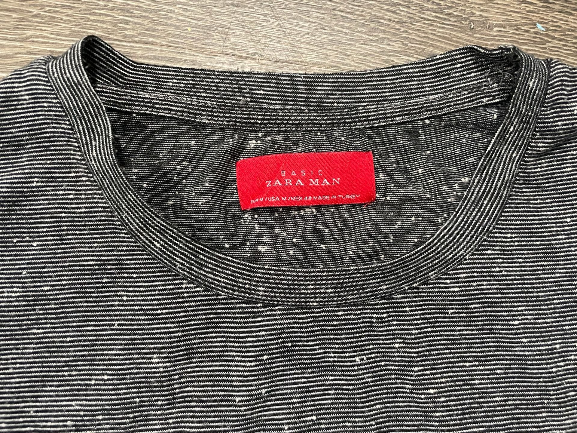 Zara Man Basic Striped Cotton-Blend T-Shirt 4