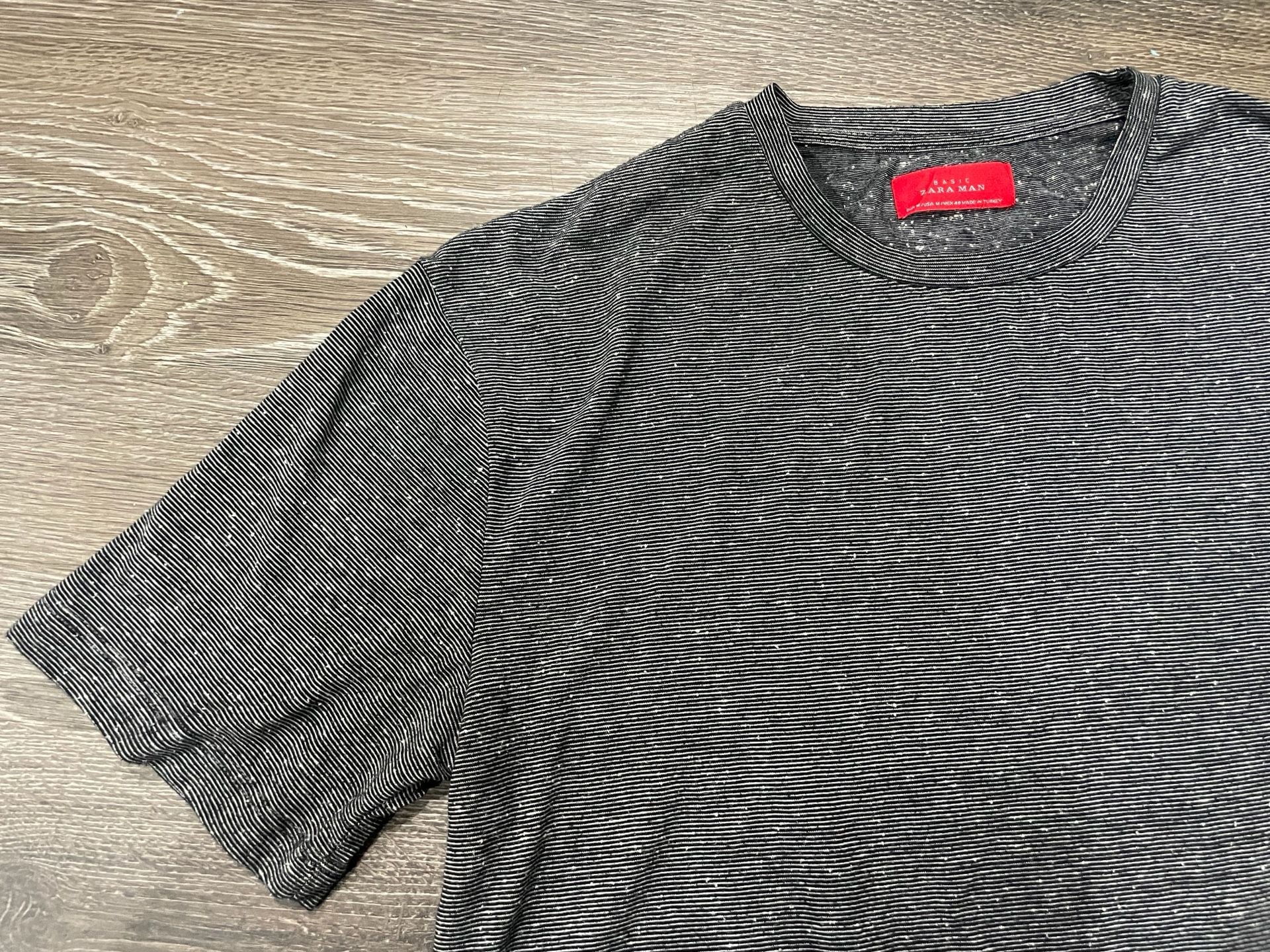 Zara Man Basic Striped Cotton-Blend T-Shirt 5