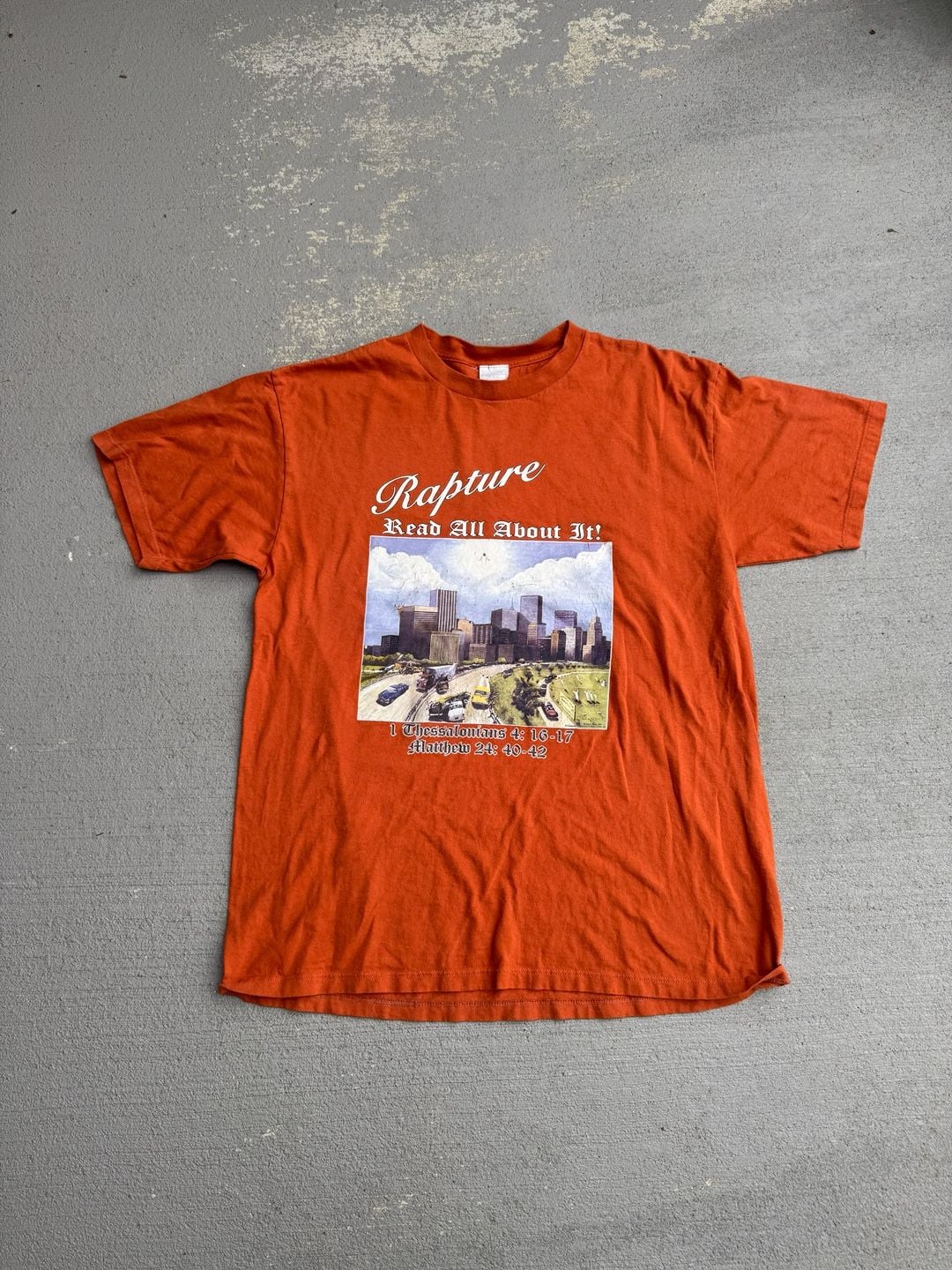 Vintage Mayberry USA Apparel Rapture Read All About It Jesus Tshirt 2