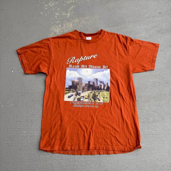 Vintage Mayberry USA Apparel Rapture Read All About It Jesus Tshirt