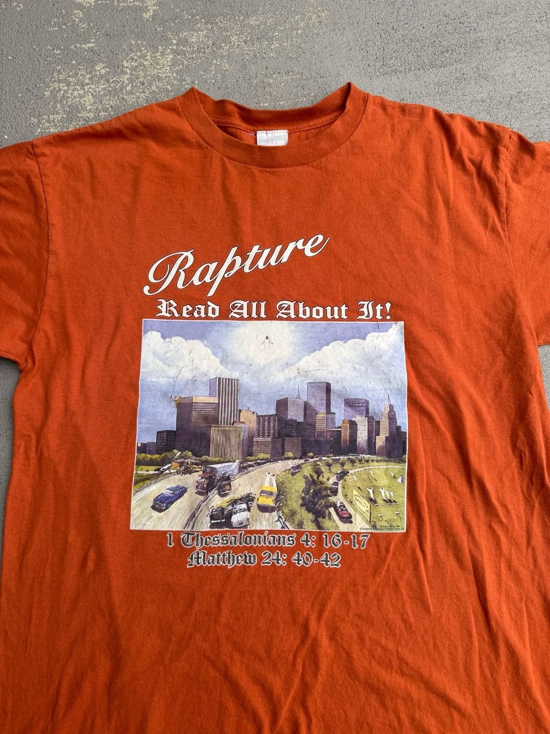 Vintage Mayberry USA Apparel Rapture Read All About It Jesus Tshirt 3