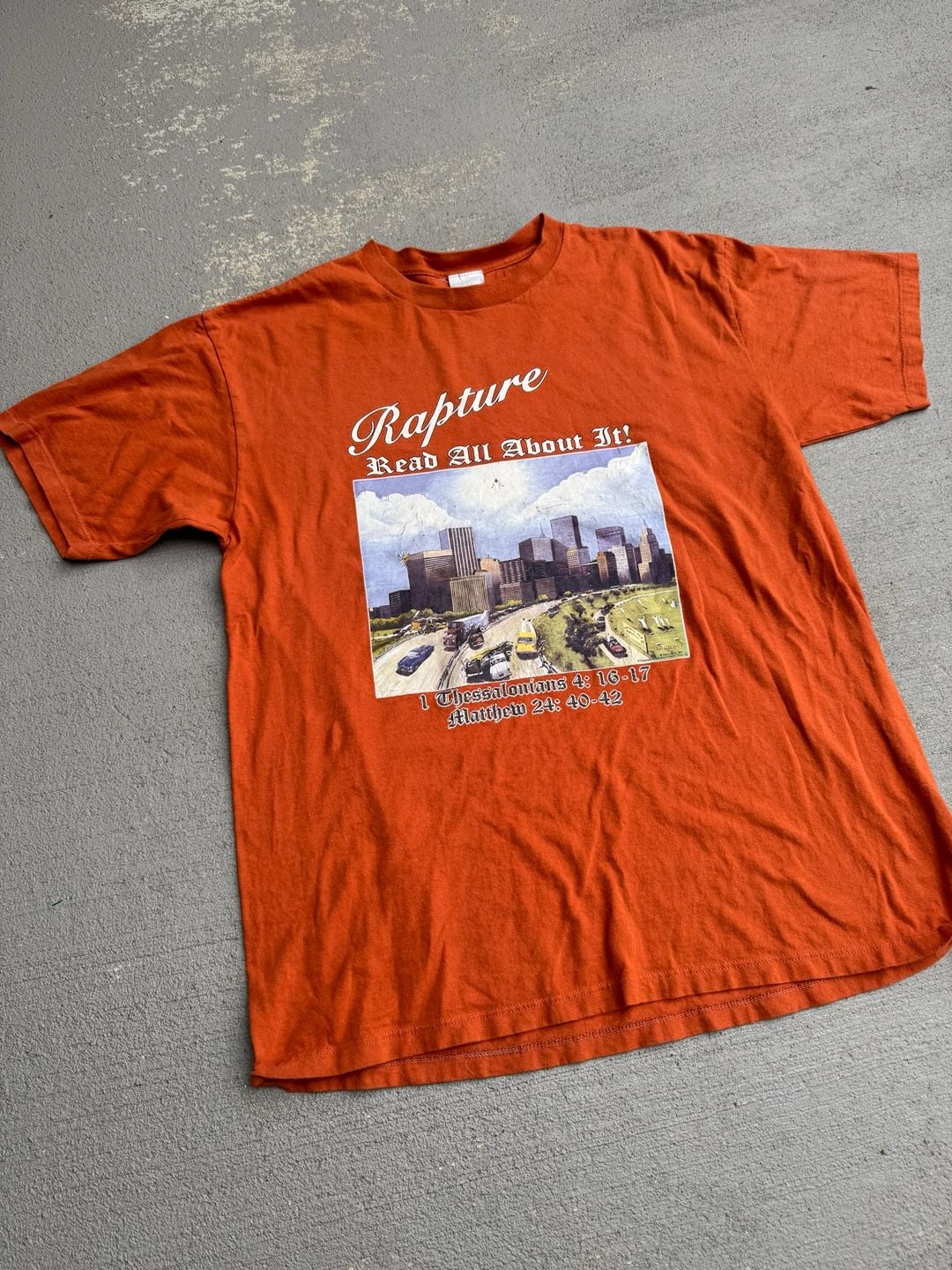 Vintage Mayberry USA Apparel Rapture Read All About It Jesus Tshirt 5