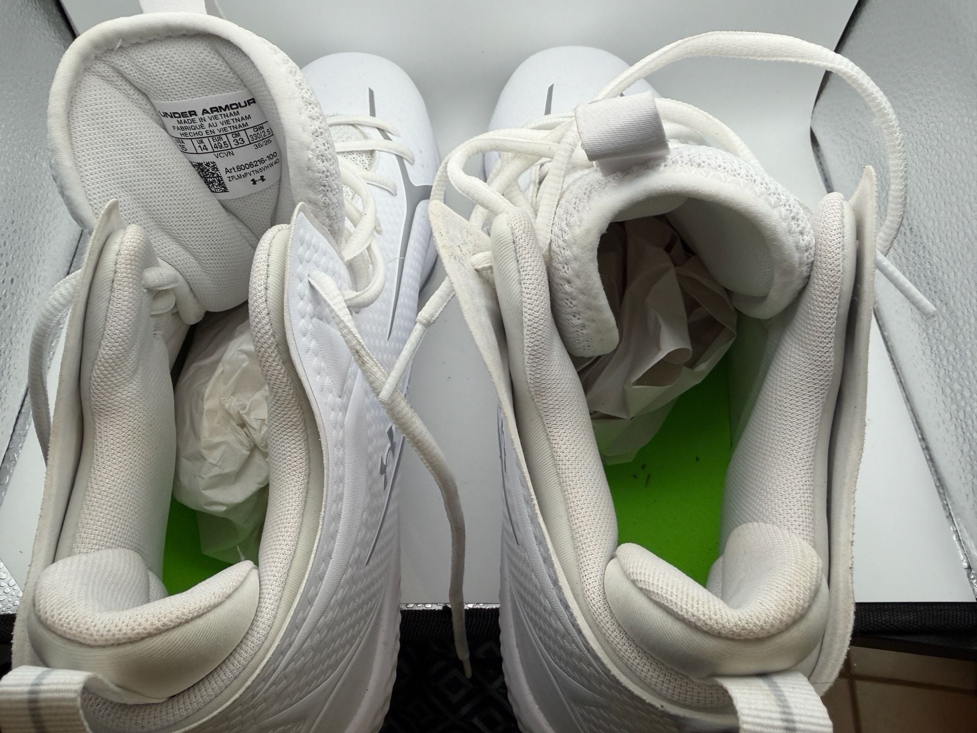 Under Armour Spotlight Mid Football Cleats White Men's Size 15 6