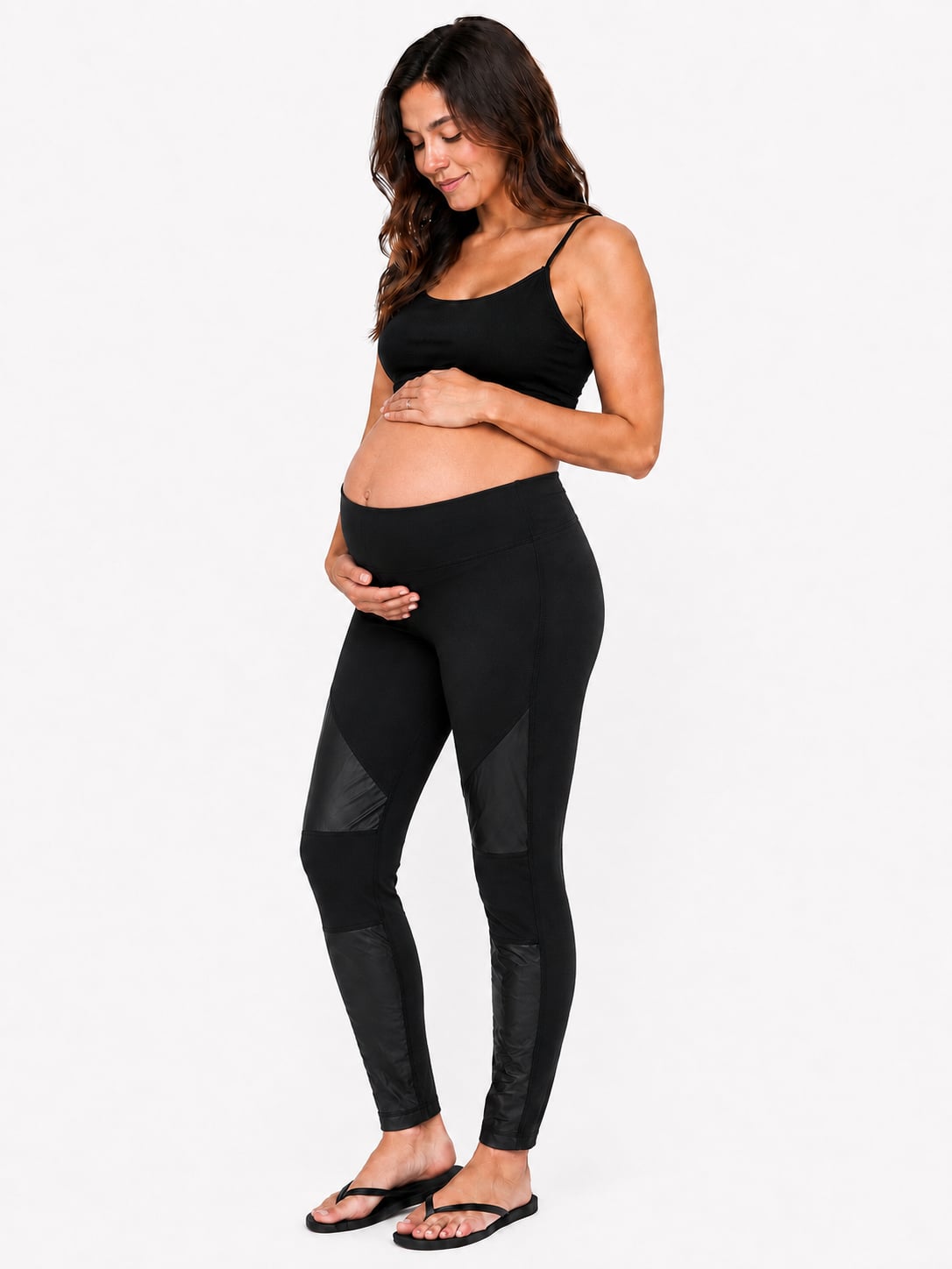 Isabel Maternity by Ingrid & Isabel Full Length Crossover Moto Legging Size M 2