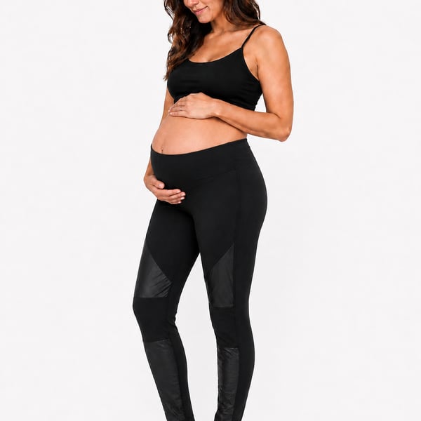 Isabel Maternity by Ingrid & Isabel Full Length Crossover Moto Legging Size M