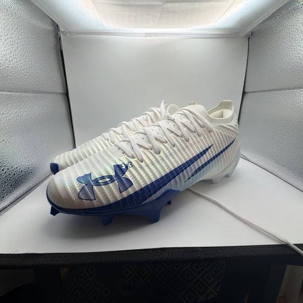 Under Armour Blur Pro Men's Football Cleats White Blue Size 10.5