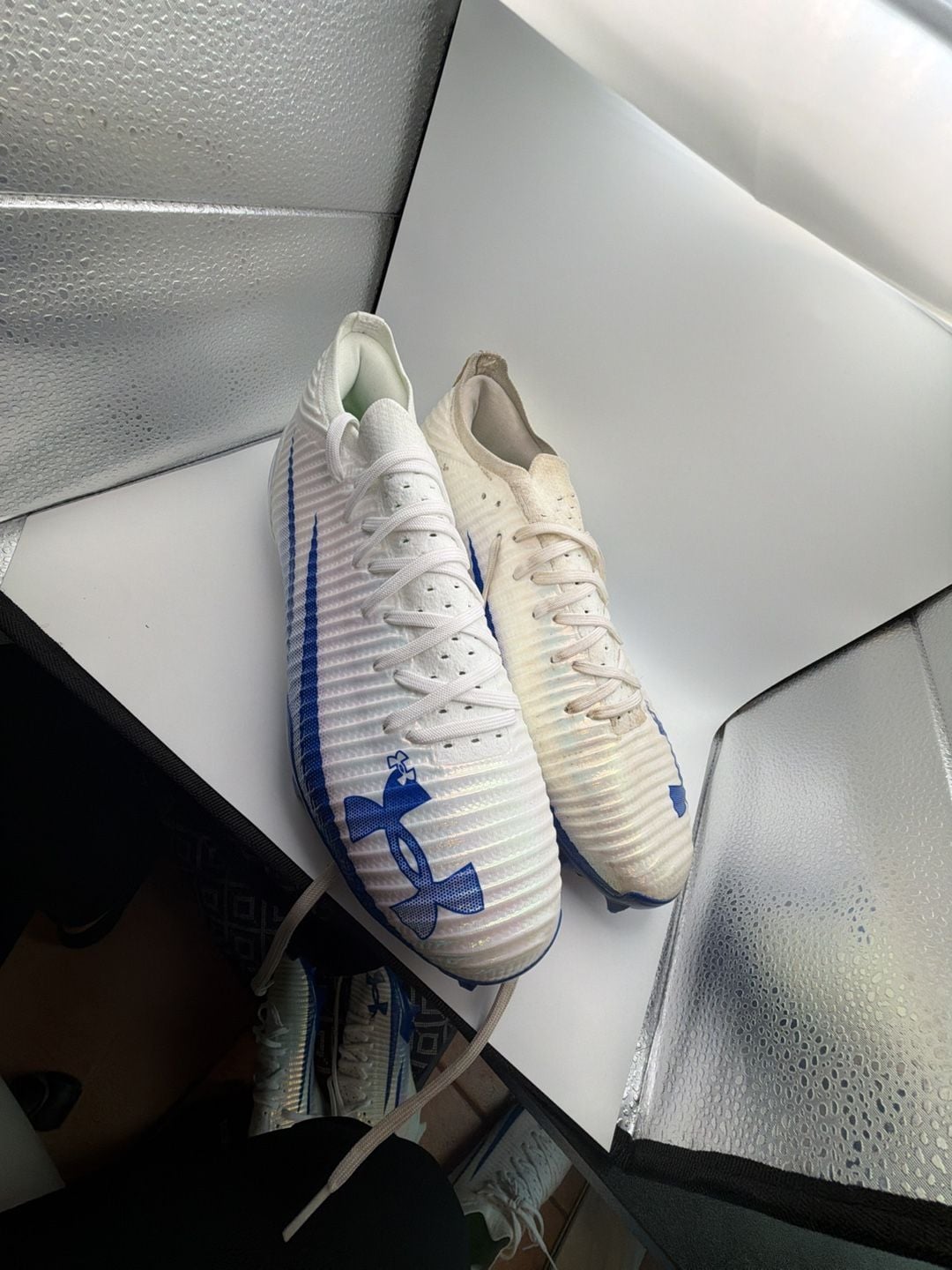 Under Armour Blur Pro White Team Royal Football Cleats Size 12.5 2