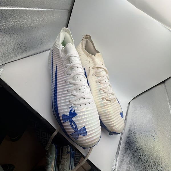 Under Armour Blur Pro White Team Royal Football Cleats Size 12.5