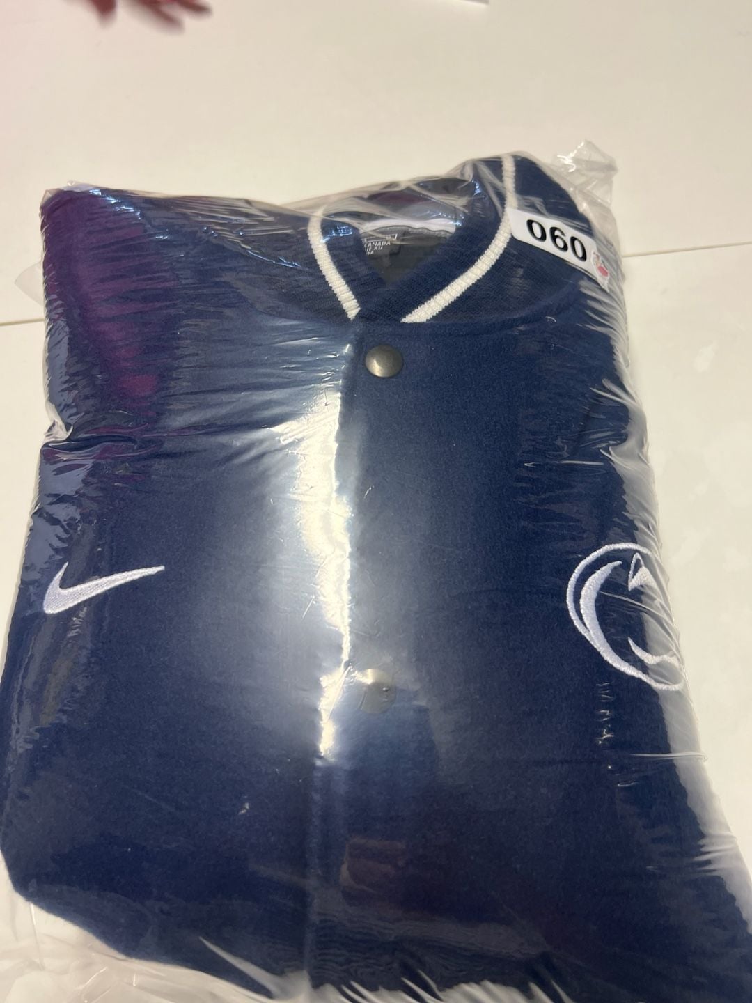 Vintage Nike Penn State Nittany Lions Team Authentic Wool Letterman Varsity Jacket Blue Size Large 7