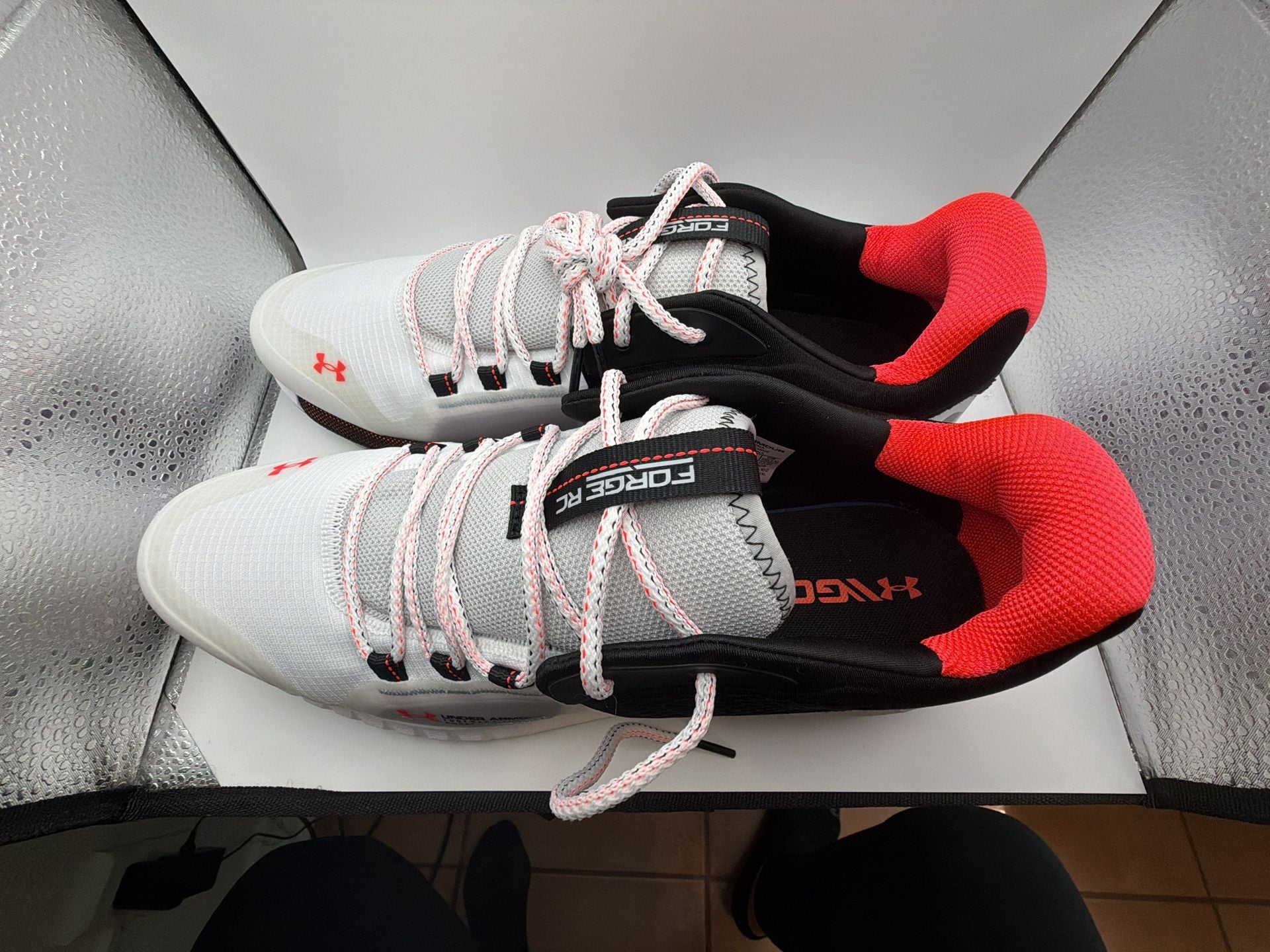 Under Armour Mens HOVR Forge RC Spikeless Golf Shoes White Black Red Size 13 7