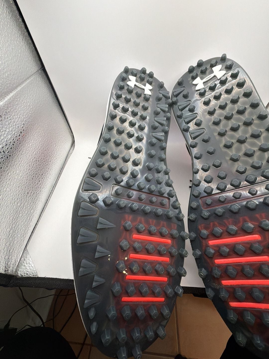 Under Armour Mens HOVR Forge RC Spikeless Golf Shoes White Black Red Size 13 9