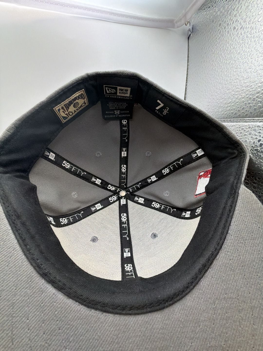 New Era Toronto Raptors Hardwood Classics 59FIFTY Fitted Gray Hat Size 7 3/8 7