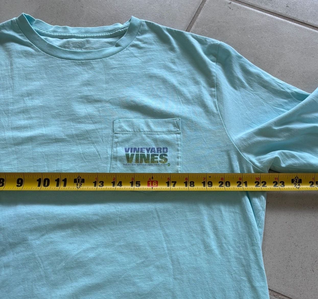 Vineyard Vines Long Sleeve Pocket Tee Light Blue Size L 6