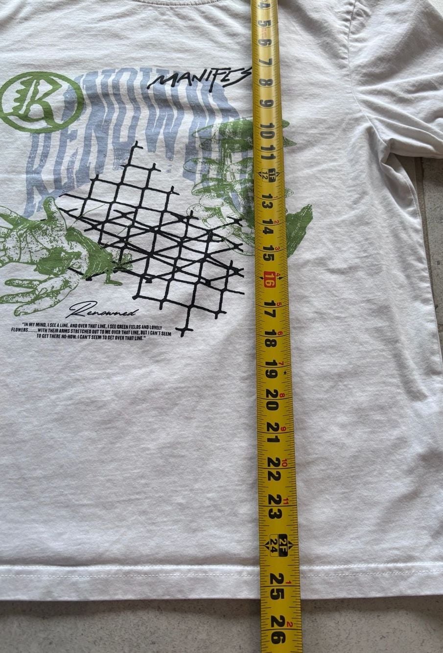 Renowned Manifest White T-Shirt with Graphic Mushrooms and Hands Print 5