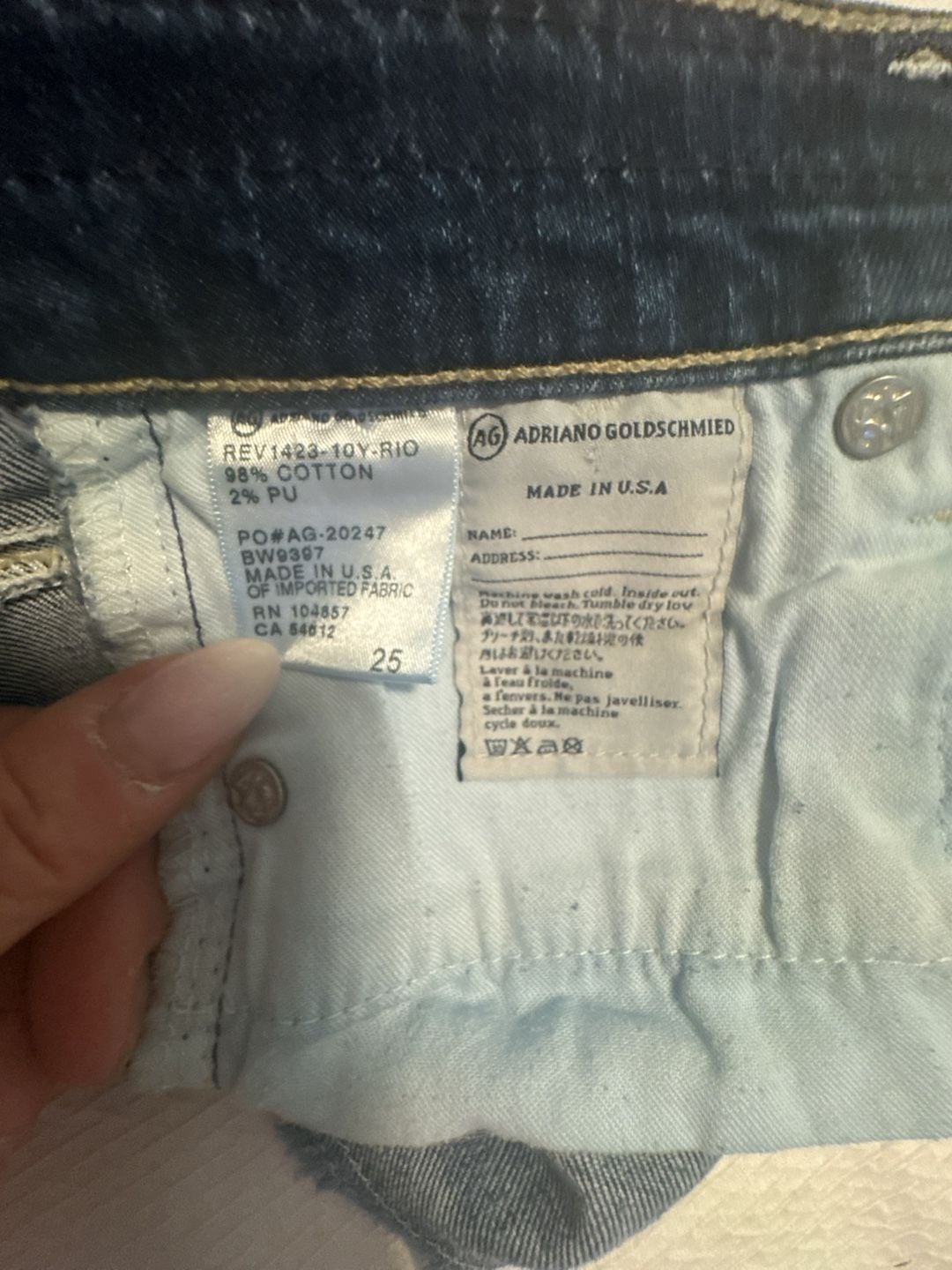 AG Adriano Goldschmied Denim Cutoff Shorts Dark Wash 9