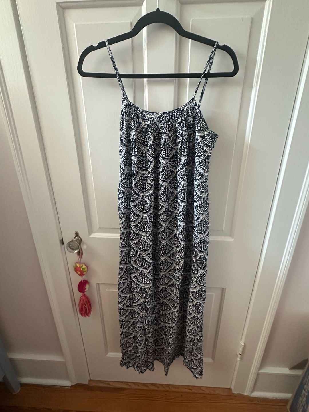 Puspita Balinese Blue and White Patterned Maxi Dress 2