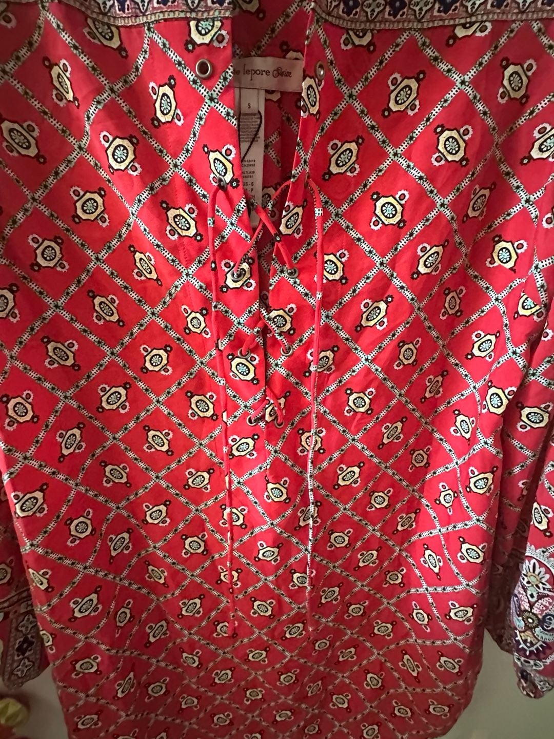 Nanette Lepore Red Batik Swim Cover Up 4